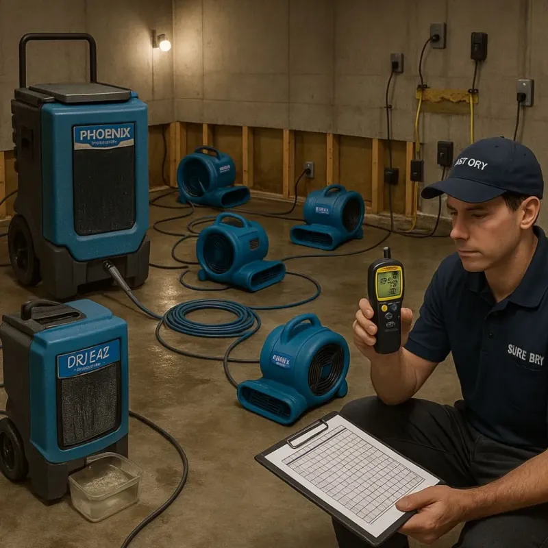 Structural Drying and Dehumidification process in Big Bend, WI